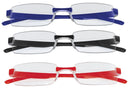 Occhiale da lettura twins silver triple rosso blu nero +3,00