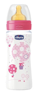 Chicco biberon well being in polipropilene girl da 330 ml fast lattice ita