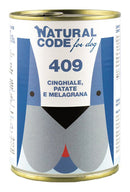 Natural code 409 for dog cinghiale patate e melograno