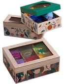 Neavita cofanetto legno bio verde a 3 scomparti composto da 15 bustine tisane assortite