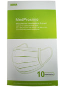 Mascherina chirurgica monouso a 3 strati medproximo adult 10 pezzi