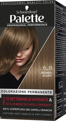Schwarzkopf palette professional performance colorazione permanente per capelli tonalita' 6-8 biondo scuro 170 g