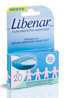Filtri protettivi monouso libenar per aspiratore nasale soft 20 pezzi