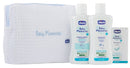 Chicco baby moments beauty bag zip azzurro bagnoschiuma pelli delicate 200 ml + shampoo pelli delicate 200 ml + sapone solito pelli delicate 100 g