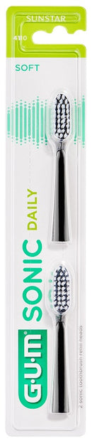 Gum sonic daily spazzolino batteria refill black 2 pezzi