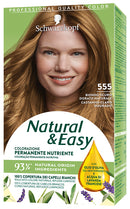 Schwarzkopf natural & easy colorazione 555 biondo scuro dorato naturale 1 crema colorante 60 ml + 1 applicatore con emulsione rivelatrice 60 ml + 1 balsamo nutriente 22,5 ml