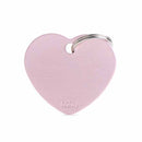 Big heart medaglietta per collare in alluminio pink