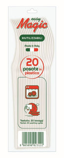 DOPLA FORCHETTE COMPACT 20PEZZI  RIUT BIANCO
