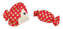 KERBL GATTO GIOCO PESCE STOFFA 7,5 CM ROSSO/VERDE
